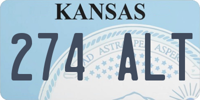 KS license plate 274ALT