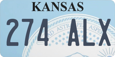 KS license plate 274ALX