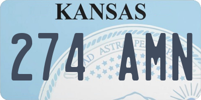 KS license plate 274AMN