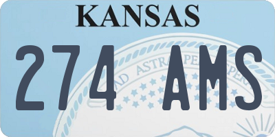 KS license plate 274AMS