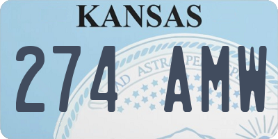 KS license plate 274AMW