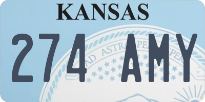 KS license plate 274AMY