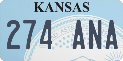 KS license plate 274ANA