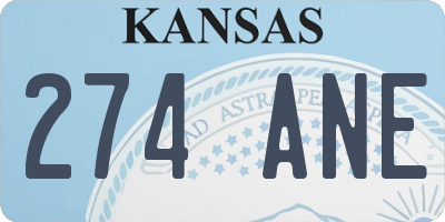 KS license plate 274ANE