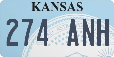 KS license plate 274ANH