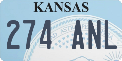 KS license plate 274ANL