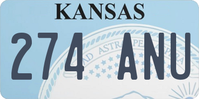 KS license plate 274ANU