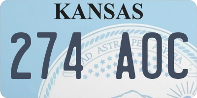 KS license plate 274AOC