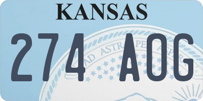 KS license plate 274AOG
