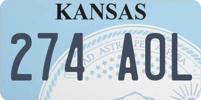 KS license plate 274AOL