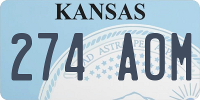 KS license plate 274AOM