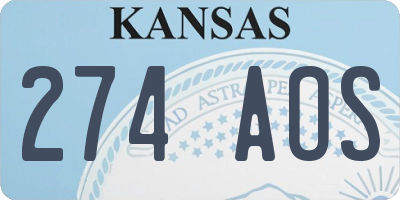 KS license plate 274AOS