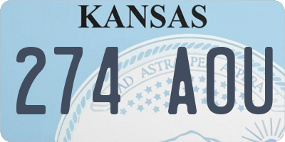 KS license plate 274AOU