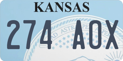 KS license plate 274AOX