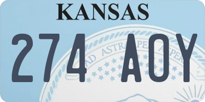 KS license plate 274AOY