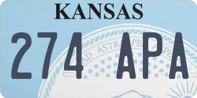 KS license plate 274APA
