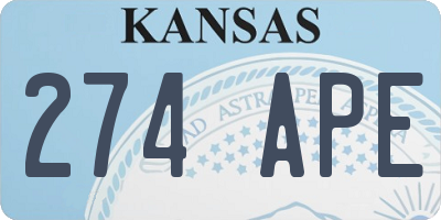 KS license plate 274APE