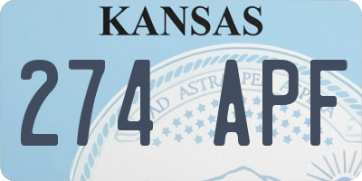 KS license plate 274APF