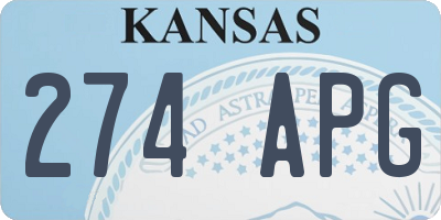KS license plate 274APG