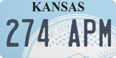 KS license plate 274APM