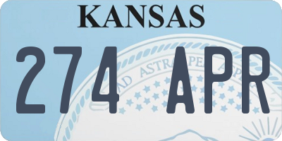 KS license plate 274APR