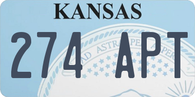 KS license plate 274APT