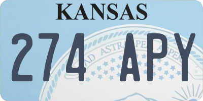 KS license plate 274APY