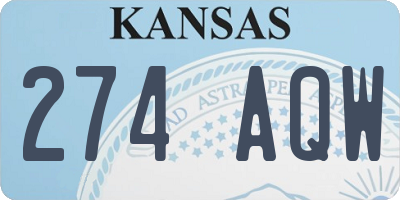 KS license plate 274AQW
