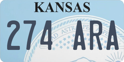 KS license plate 274ARA