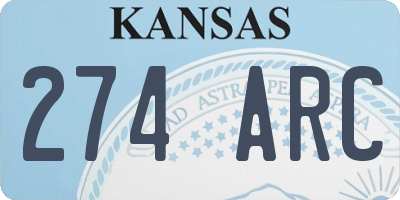 KS license plate 274ARC