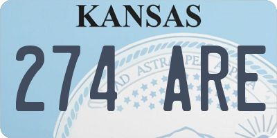 KS license plate 274ARE