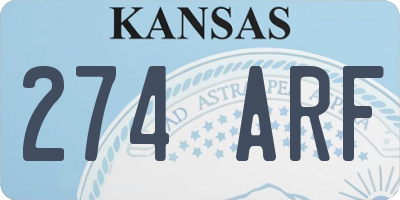 KS license plate 274ARF