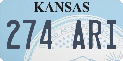 KS license plate 274ARI