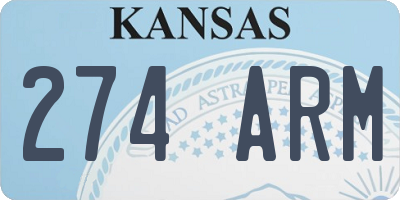 KS license plate 274ARM