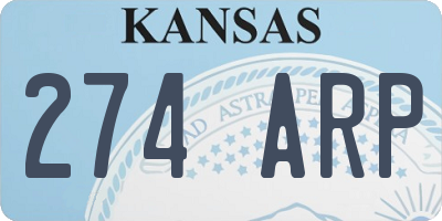 KS license plate 274ARP