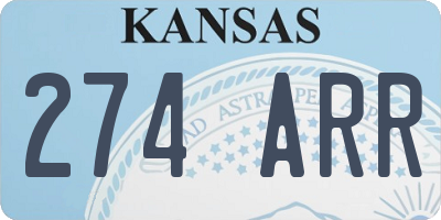 KS license plate 274ARR