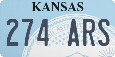 KS license plate 274ARS