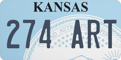 KS license plate 274ART