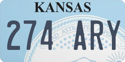 KS license plate 274ARY