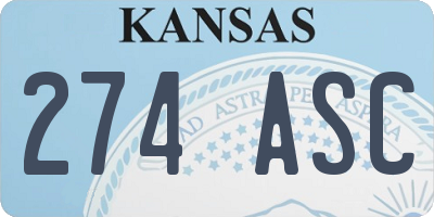 KS license plate 274ASC