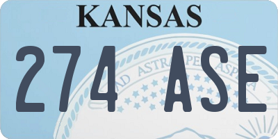 KS license plate 274ASE