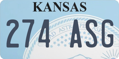 KS license plate 274ASG