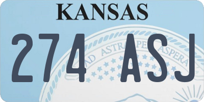 KS license plate 274ASJ