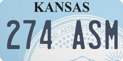 KS license plate 274ASM