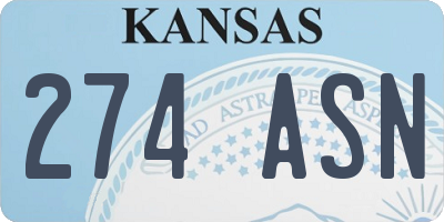 KS license plate 274ASN
