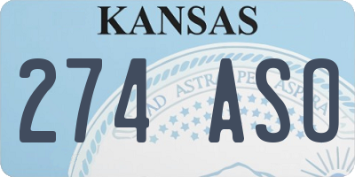KS license plate 274ASO
