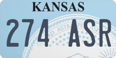 KS license plate 274ASR