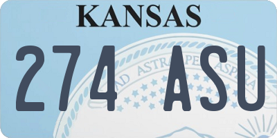 KS license plate 274ASU
