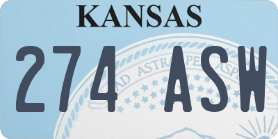 KS license plate 274ASW