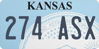 KS license plate 274ASX